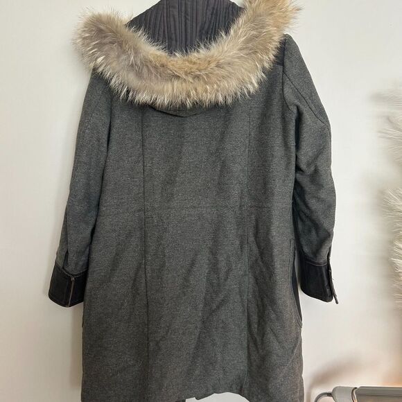 Rag & Bone Waxed Canvas Pocket Double 2-in-1 Parka Jacket w/ Fur Hood - Picture 3 of 16